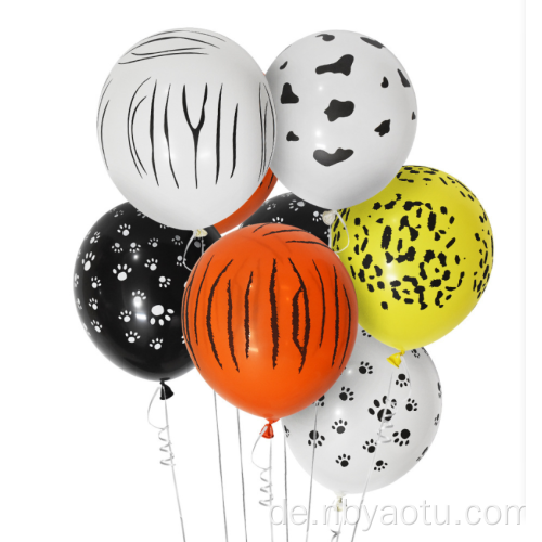 Hot Selling Kids Party Dekoration Zebra bedruckte Helium -Dschungel -Latexballon